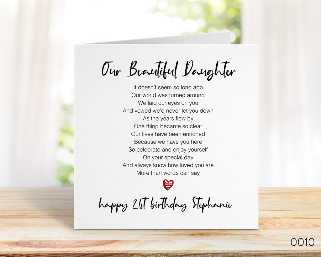 More than words - Our Daughter - 21st Birthday