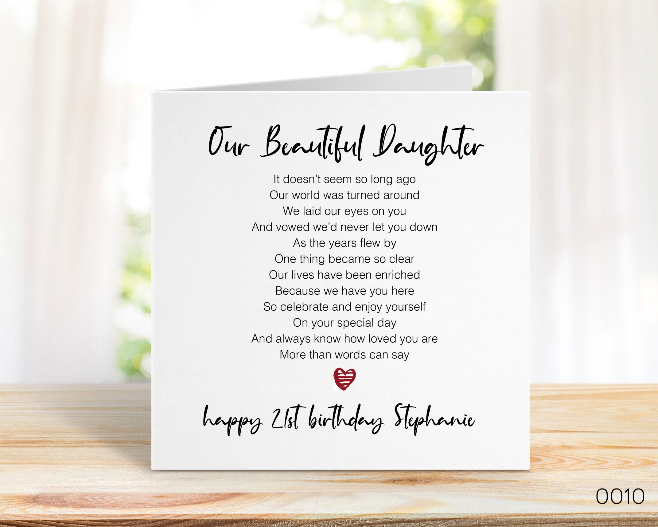 More than words - Our Daughter - 21st Birthday