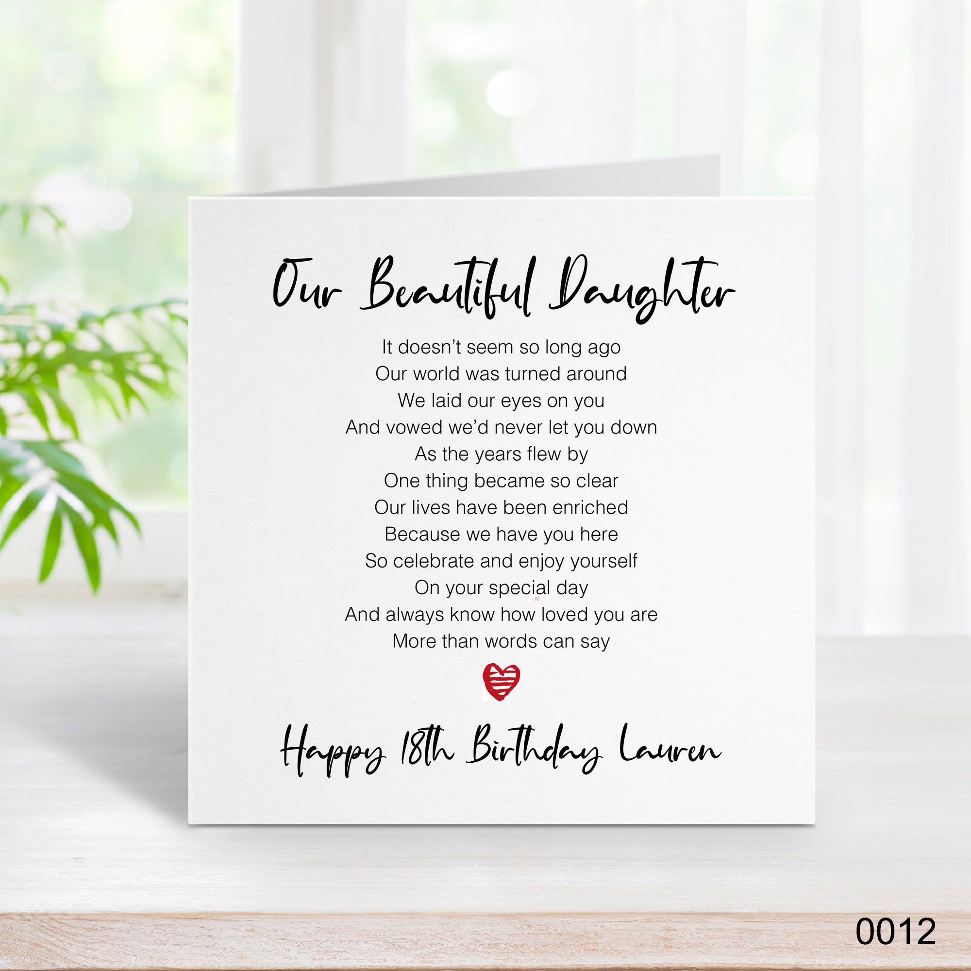 More than words - Our Daughter - 18th Birthday